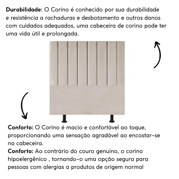 Imagem de Cabeceira Estofada Cama King 195 cm Luna material sintético E Frame