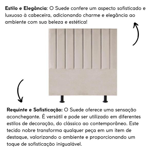 Imagem de Cabeceira Estofada Cama Solteiro 100 cm Lídia Suede E Frame