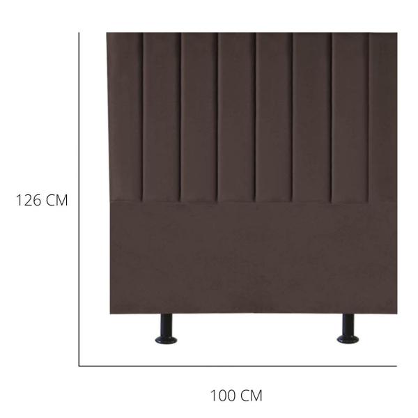 Imagem de Cabeceira Estofada Cama Solteiro 100 cm Lídia Suede E Frame