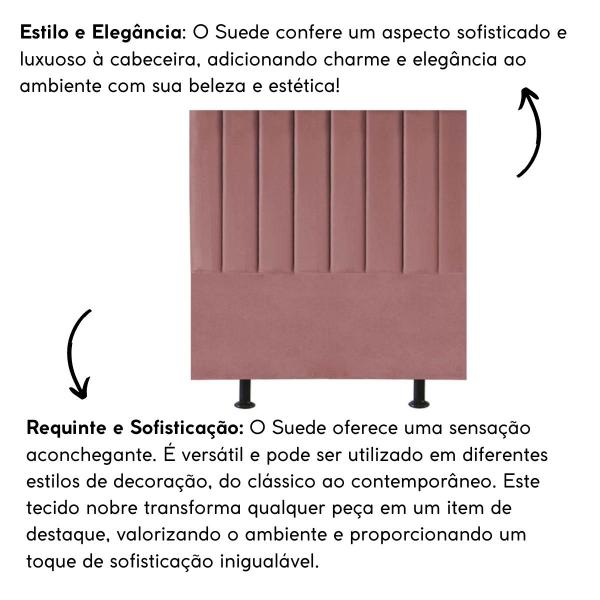 Imagem de Cabeceira Estofada Cama Solteiro 100 cm Lídia Suede E Frame