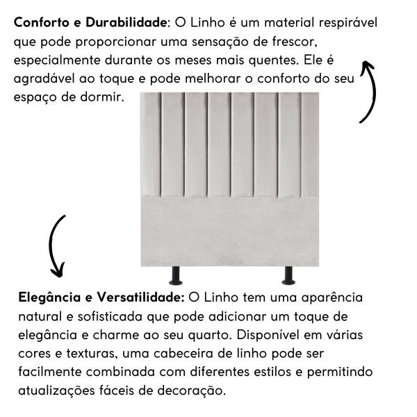 Imagem de Cabeceira Estofada Cama Solteiro 100 cm Luna Linho E Frame