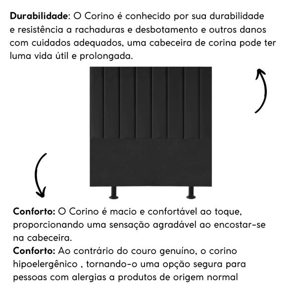 Imagem de Cabeceira Estofada Cama Solteiro 90 cm Lídia material sintético E Frame