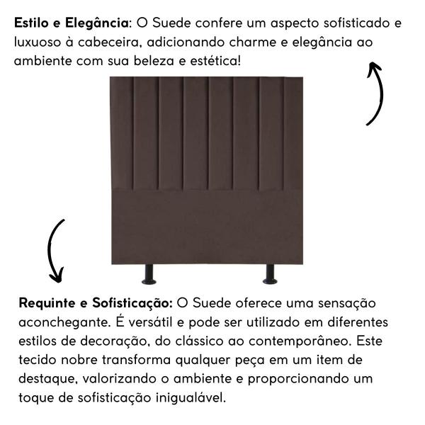 Imagem de Cabeceira Estofada Cama Solteiro 90 cm Luna Suede E Frame