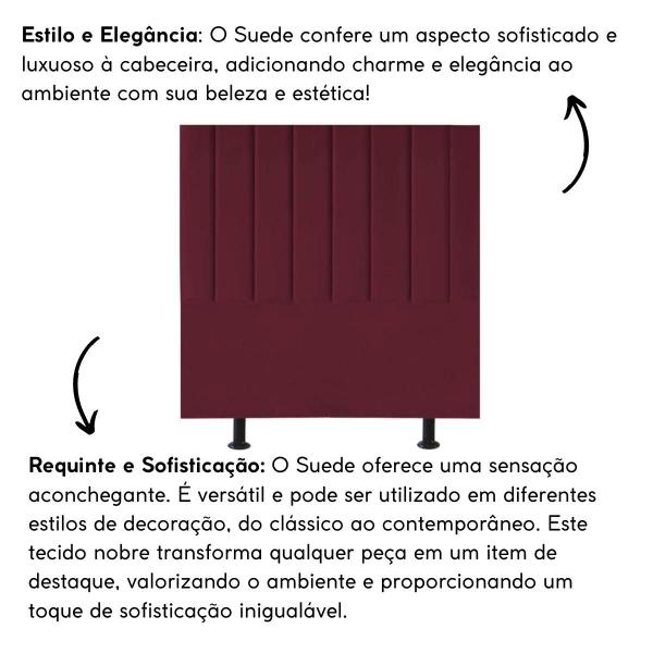 Imagem de Cabeceira Estofada Cama Solteiro 90 cm Sara Suede E Frame