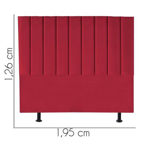 Imagem de Cabeceira Estofada Carla 195cm King Size Para Cama Box Quarto material sintético Vermelho - Gat Magazine