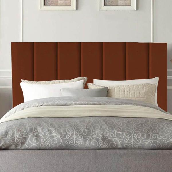 Imagem de Cabeceira Estofada Carla 195cm King Size Para Cama Box Quarto Suede Terracota Telha - Gat Magazine