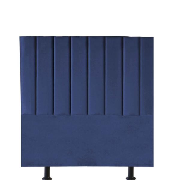 Imagem de Cabeceira Estofada Carla 90cm Solteiro Para Cama Box Quarto Suede Azul Marinho - Gat Magazine