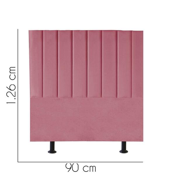 Imagem de Cabeceira Estofada Carla 90cm Solteiro Para Cama Box Quarto Suede Rosa Bebê - Gat Magazine