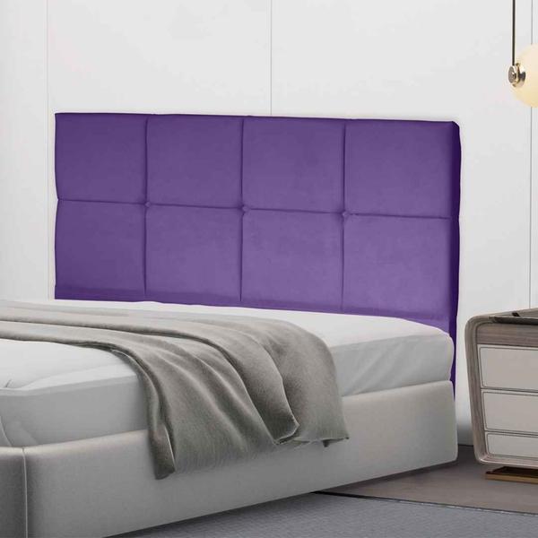 Imagem de Cabeceira Estofada Carol 140 Cm Casal Com Capitonê Suede Roxo - Móveis Mafer