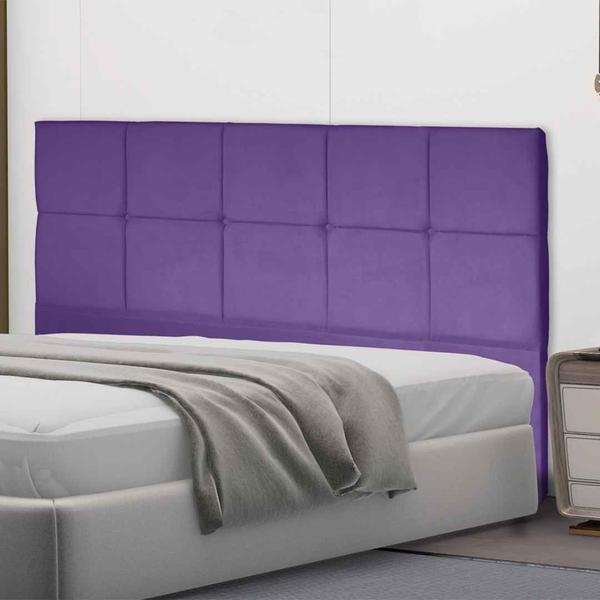 Imagem de Cabeceira Estofada Carol 160 Cm Queen Size Com Capitonê Suede Roxo - Móveis Mafer