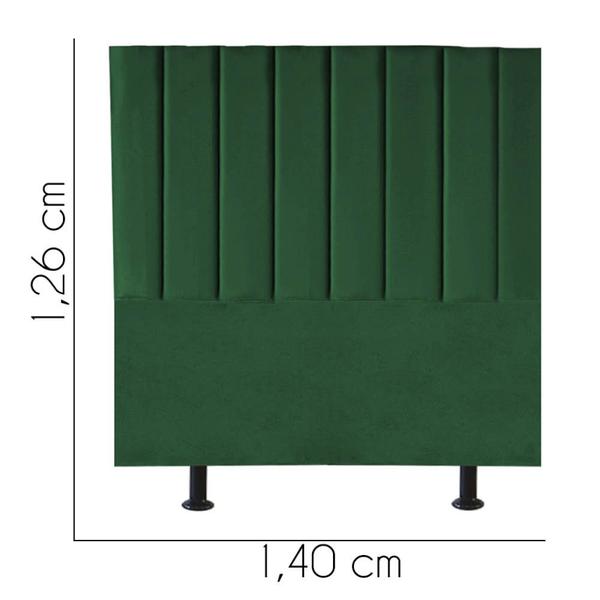 Imagem de Cabeceira Estofada Casal 140CM Carla II Suede Verde - D A DECOR