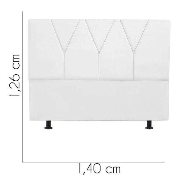 Imagem de Cabeceira Estofada Casal 140CM Jade Suede Branco - D A DECOR