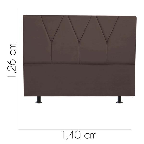 Imagem de Cabeceira Estofada Casal 140CM Jade Suede Marrom - D A DECOR