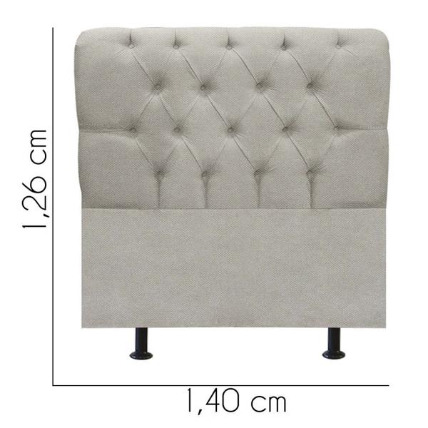 Imagem de Cabeceira Estofada Casal 140CM Paris Linho Bege - D A DECOR