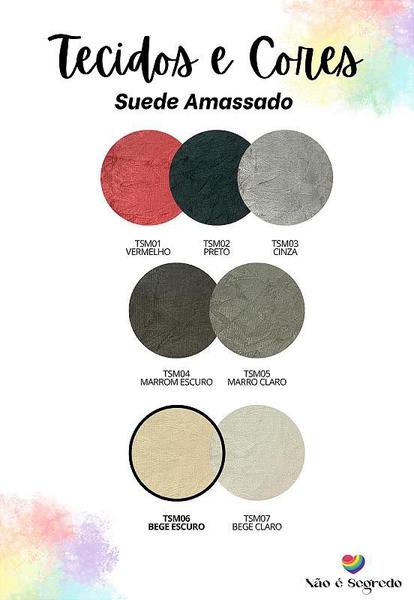 Imagem de Cabeceira Estofada Casal 6 Blocos Não é Segredo Suede Amassado Bege Escuro 140x60