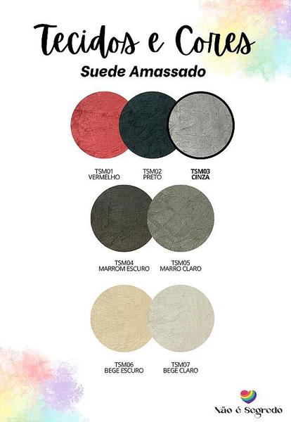 Imagem de Cabeceira Estofada Casal 6 Blocos Não é Segredo Suede Amassado Cinza 140x60