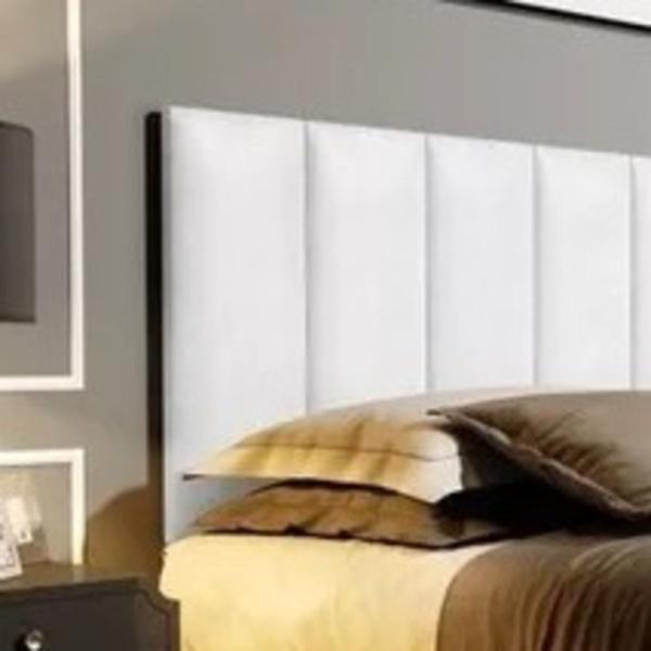 Imagem de Cabeceira Estofada Casal King 1,95cm Branco material sintético Pérola Quarto Decoração Lisa