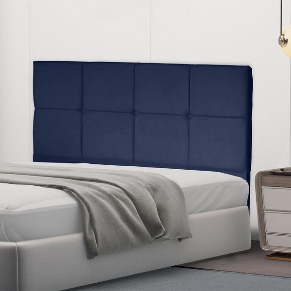 Imagem de Cabeceira Estofada Casal Para Cama Box 140 cm Azul Marinho Carol Mafer