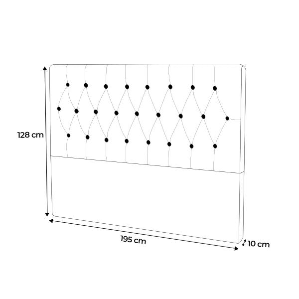 Imagem de Cabeceira Estofada Casal Para Cama Box King 195 cm Vermelho Livia Mafer