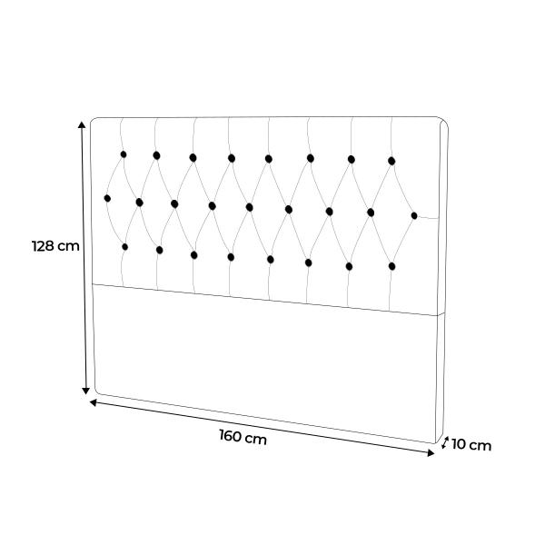 Imagem de Cabeceira Estofada Casal Para Cama Box Queen 160 cm Verde Livia Mafer