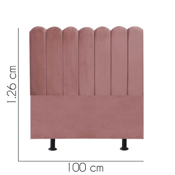 Imagem de Cabeceira Estofada Clara 100CM Solteiro Suede Rose - D A DECOR