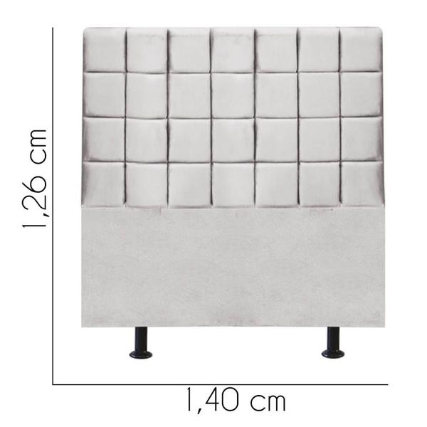 Imagem de Cabeceira Estofada Clara 140cm Casal Padrão Para Cama Box Quarto Suede Cinza Claro - Ahazzo Móveis