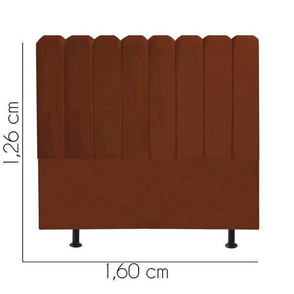 Imagem de Cabeceira Estofada Clara 160CM Queen Suede Terracota - D A DECOR