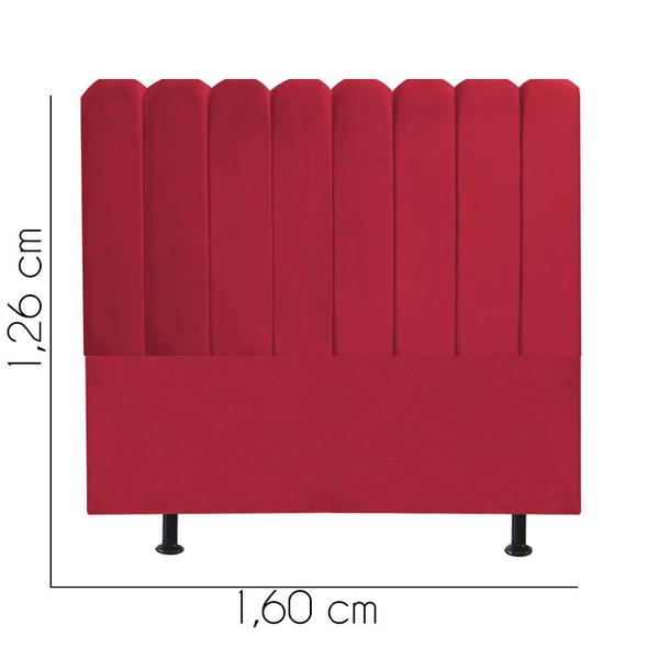 Imagem de Cabeceira Estofada Clara 160CM Queen Suede Vermelho - D A DECOR