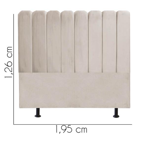 Imagem de Cabeceira Estofada Clara 195CM King Suede Bege - D A DECOR