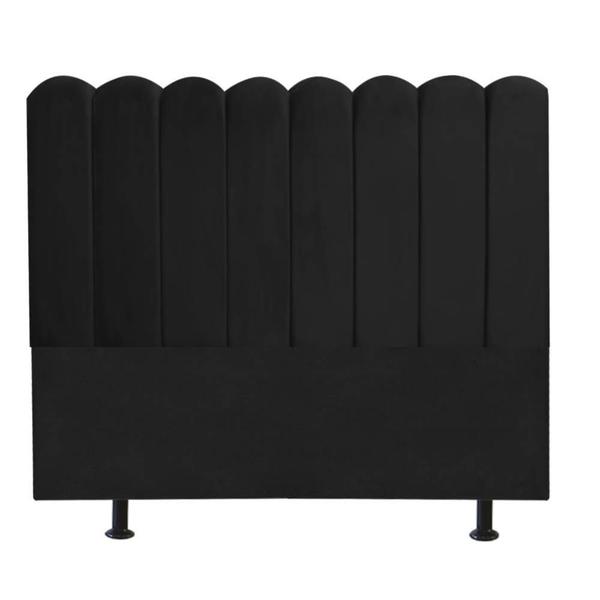 Imagem de Cabeceira Estofada Clara 195CM King Suede Preto - D A DECOR