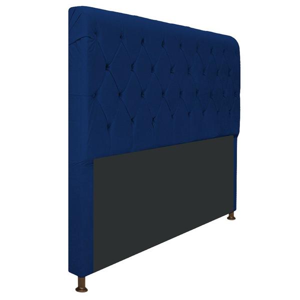 Imagem de Cabeceira Estofada Cristal 140 cm Casal Com Capitonê  Suede Azul Marinho - ADJ Decor