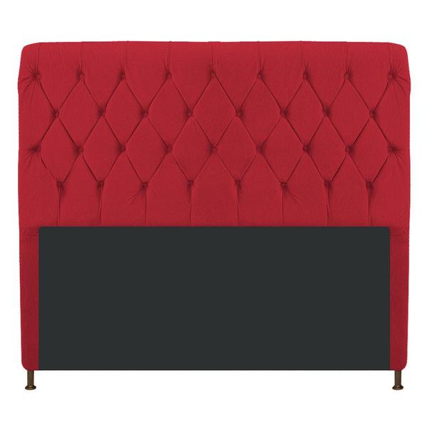 Imagem de Cabeceira Estofada Cristal 160 cm Queen Size Com Capitonê Suede Vermelho- ADJ Decor