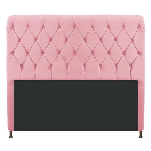 Imagem de Cabeceira Estofada Cristal 195 cm King Size Com Capitonê Suede Rosa Bebê - Doce Sonho Móveis