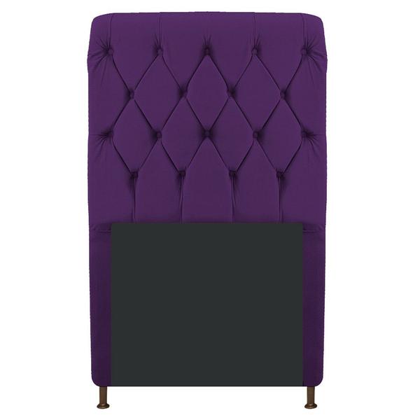 Imagem de Cabeceira Estofada Cristal 90 cm Solteiro Com Capitonê  Suede Roxo - ADJ Decor