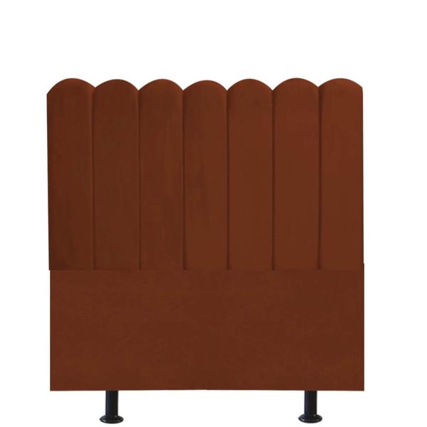 Imagem de Cabeceira Estofada Dallas 140cm Casal Padrão Para Cama Box Quarto Suede Terracota - Ahazzo Móveis