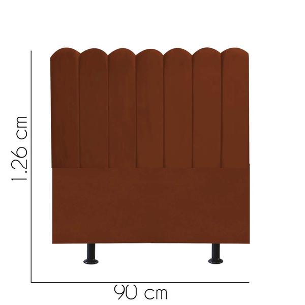 Imagem de Cabeceira Estofada Dallas 90cm Solteiro Para Cama Box Quarto Suede Terracota - Ahazzo Móveis