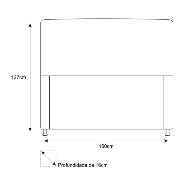 Imagem de Cabeceira Estofada Dama 160 cm para Cama Queen Size com Botonê Corano Vermelho - Damaffê Móveis