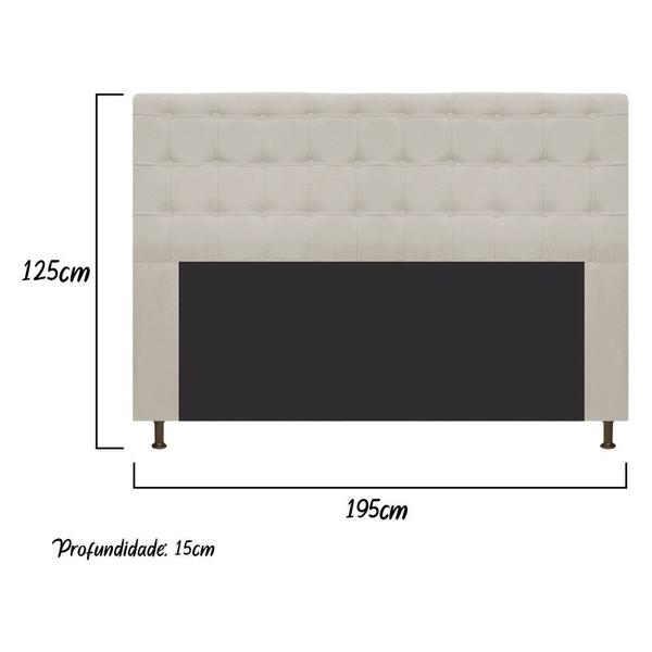 Imagem de Cabeceira Estofada Dama 195 cm King Size Com Botonê Suede Bege - ADJ Decor