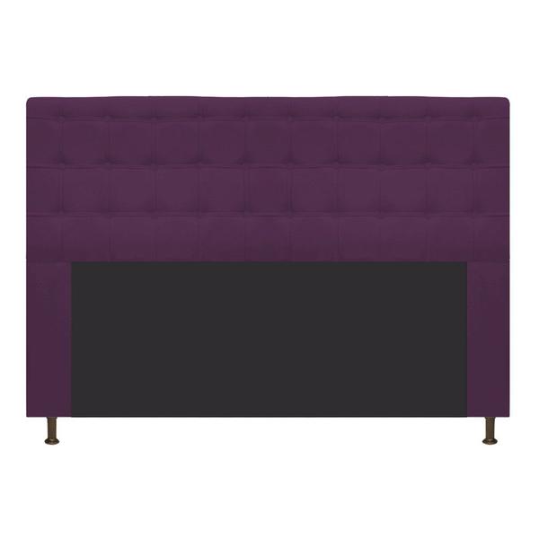 Imagem de Cabeceira Estofada Dama 195 cm King Size Com Botonê Suede Roxo - ADJ Decor