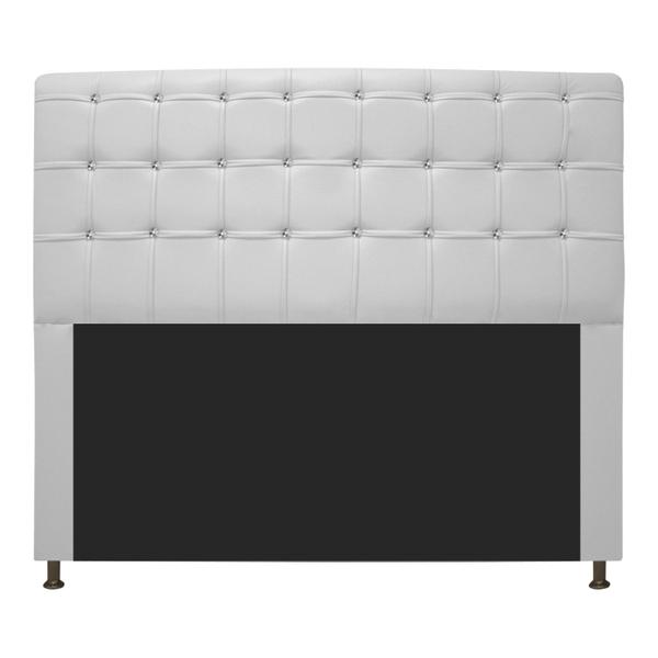 Imagem de Cabeceira Estofada Dama 195 cm King Size Com Strass Corano Branco - ADJ Decor