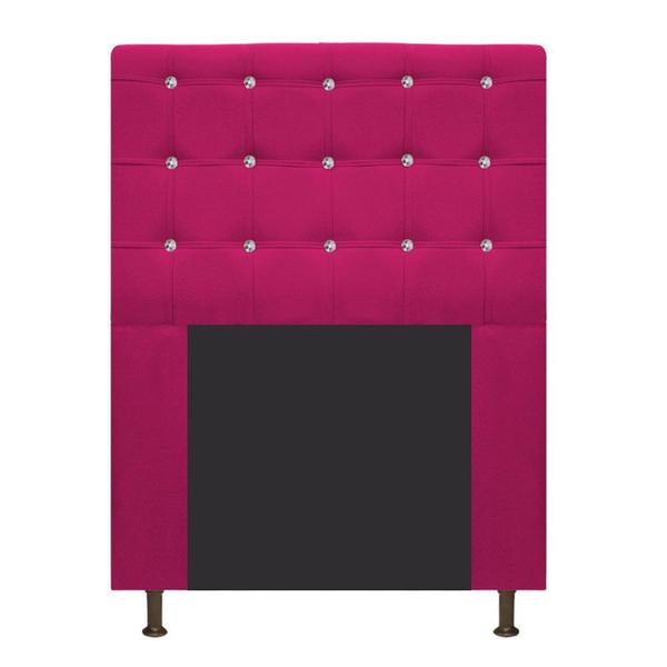 Imagem de Cabeceira Estofada Dama 90 cm para Cama Solteiro com Strass  Suede Pink