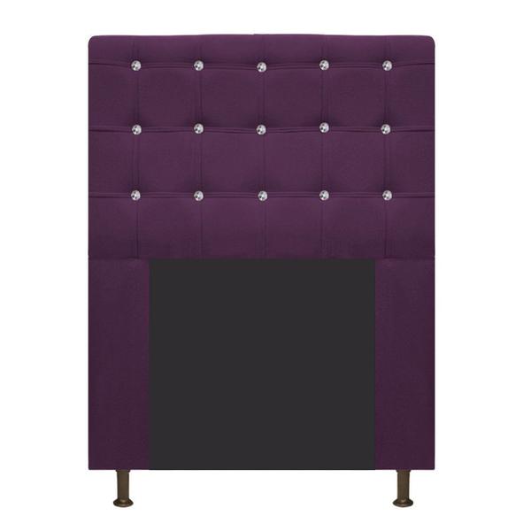 Imagem de Cabeceira Estofada Dama 90 cm Solteiro Com Strass Suede Roxo - ADJ Decor