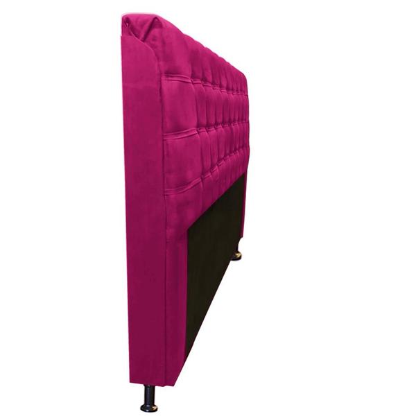 Imagem de Cabeceira Estofada Dama Botonê para Cama Box 140cm Casal material sintético Pink