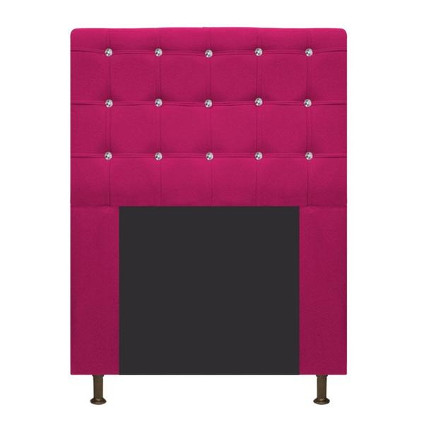 Imagem de Cabeceira Estofada Dama com Strass 90 cm para Cama Box Solteiro Suede Pink para Quarto - AM Decor