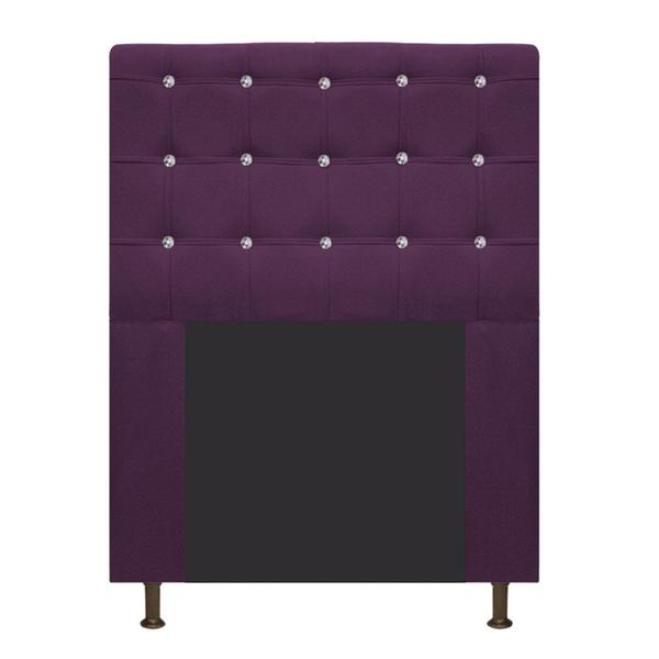 Imagem de Cabeceira Estofada Dama com Strass 90 cm para Cama Box Solteiro Suede Roxo para Quarto - AM Decor