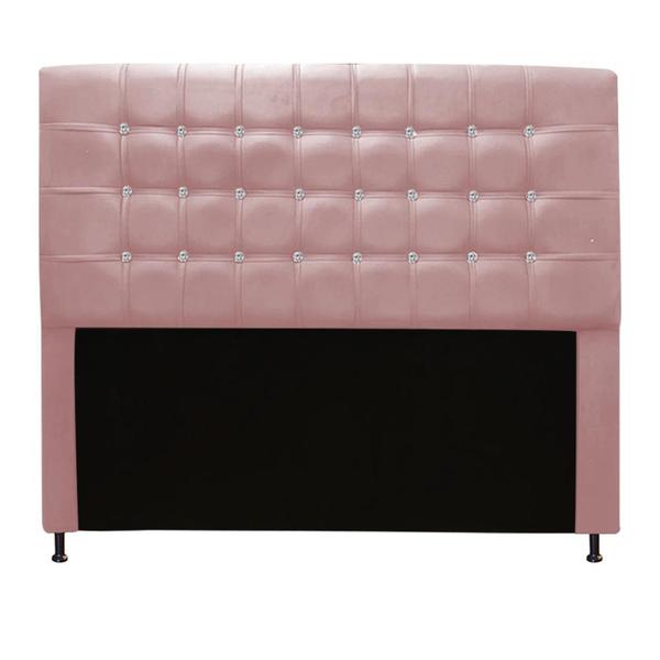 Imagem de Cabeceira Estofada Dama com Strass  90 cm Solteiro Quarto para Cama Box Suede Rose - Dama com Strassffê Móveis