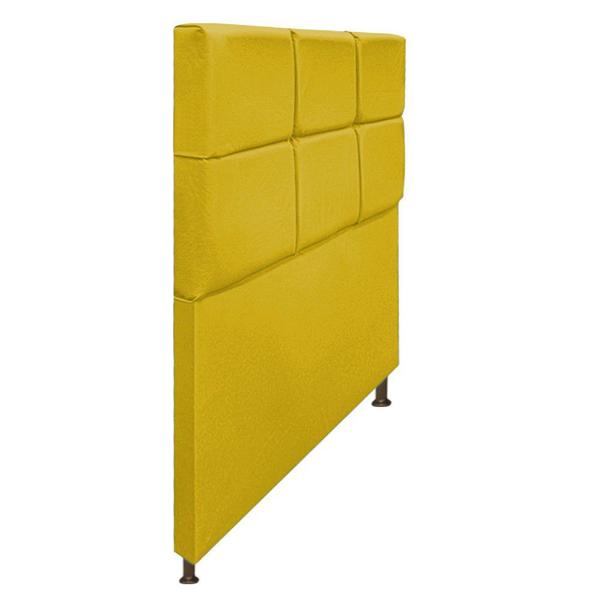 Cabeceira Estofada Damares 100 cm para Cama Solteiro com Botonê Suede Amarelo - KDAcanto Imagem de Cabeceira Estofada Damares 100 cm para Cama Solteiro com Botonê Suede Amarelo
