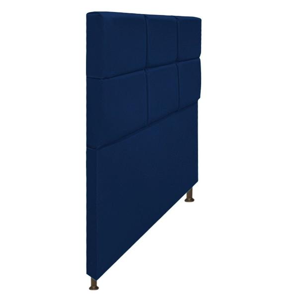 Imagem de Cabeceira Estofada Damares 100 cm para Cama Solteiro com Botonê Suede Azul Marinho - KDAcanto Móveis