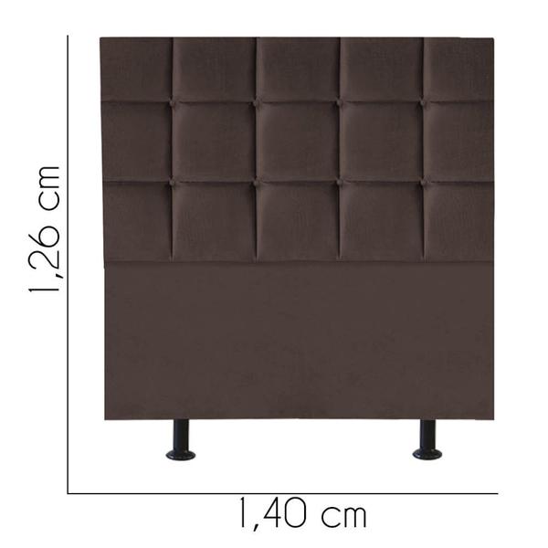 Imagem de Cabeceira Estofada Damares 140 cm Casal Quarto para Cama Box Suede Marrom - Damaffê Móveis