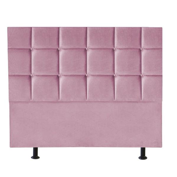 Imagem de Cabeceira Estofada Damares 140 cm Casal Quarto para Cama Box Suede Rosa Bebê - KDAcanto Móveis